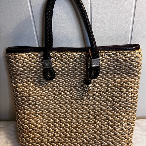 Brighton Handbags - EUC Brighton Woven Jute Bag w/ Braided Straps